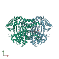 PDB entry 4q75 coloured by chain, front view.