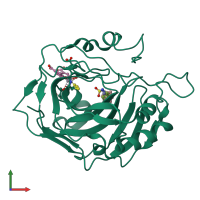 PDB entry 4q78 coloured by chain, front view.