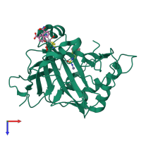 PDB entry 4q78 coloured by chain, top view.