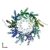 PDB entry 4q79 coloured by chain, front view.