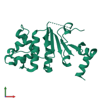 PDB entry 4q7k coloured by chain, front view.