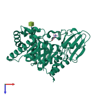 PDB entry 4q7n coloured by chain, top view.