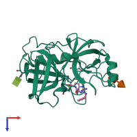 PDB entry 4q7z coloured by chain, top view.