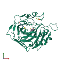 PDB entry 4q81 coloured by chain, front view.