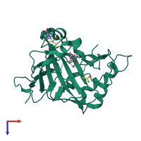 PDB entry 4q81 coloured by chain, top view.
