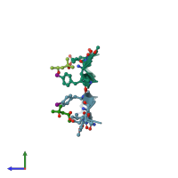PDB entry 4q8d coloured by chain, side view.