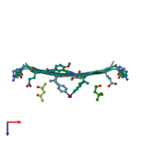 PDB entry 4q8d coloured by chain, top view.