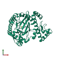 PDB entry 4q8q coloured by chain, front view.