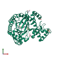 PDB entry 4q8w coloured by chain, front view.