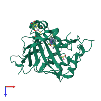 PDB entry 4q8x coloured by chain, top view.