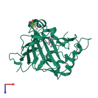 PDB entry 4q8z coloured by chain, top view.