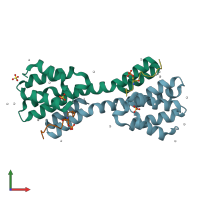 PDB entry 4q94 coloured by chain, front view.