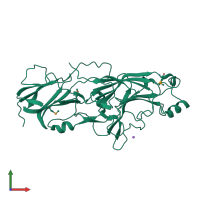 PDB entry 4q98 coloured by chain, front view.