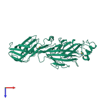 PDB entry 4q98 coloured by chain, top view.