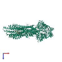 PDB entry 4q9i coloured by chain, top view.