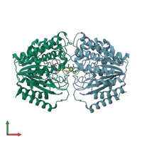 PDB entry 4qa3 coloured by chain, front view.