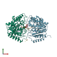 PDB entry 4qa5 coloured by chain, front view.