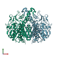 PDB entry 4qav coloured by chain, front view.