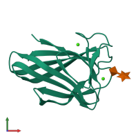 PDB entry 4qb6 coloured by chain, front view.