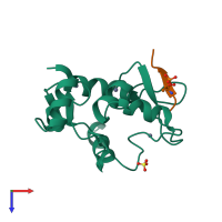 PDB entry 4qbs coloured by chain, top view.