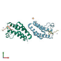 PDB entry 4qc1 coloured by chain, front view.