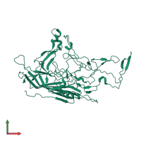 PDB entry 4qc8 coloured by chain, front view.