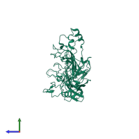PDB entry 4qc8 coloured by chain, side view.