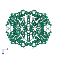 Xylose isomerase in PDB entry 4qdp, assembly 1, top view.