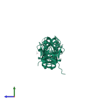 Neuropilin-2 in PDB entry 4qds, assembly 1, side view.