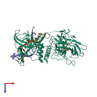 PDB entry 4qep coloured by chain, top view.