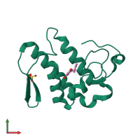 PDB entry 4qer coloured by chain, front view.
