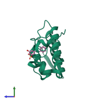 PDB entry 4qer coloured by chain, side view.