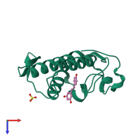 PDB entry 4qer coloured by chain, top view.