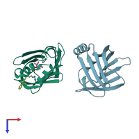 PDB entry 4qgw coloured by chain, top view.