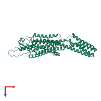 PDB entry 4qim coloured by chain, top view.