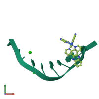 PDB entry 4qio coloured by chain, front view.