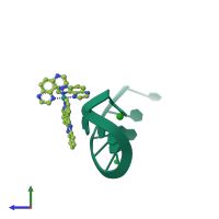 PDB entry 4qio coloured by chain, side view.