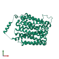 PDB entry 4qiq coloured by chain, front view.