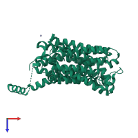 PDB entry 4qiq coloured by chain, top view.