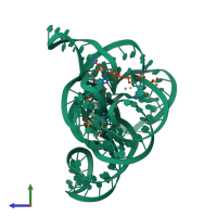 PDB entry 4qk8 coloured by chain, side view.