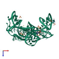 PDB entry 4qk8 coloured by chain, top view.