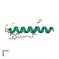 PDB entry 4qkc coloured by chain, top view.