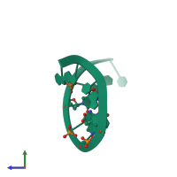 PDB entry 4qkk coloured by chain, side view.