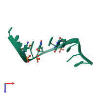 PDB entry 4qkk coloured by chain, top view.