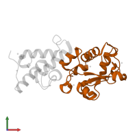 Pyocin-S2 in PDB entry 4qko, assembly 1, front view.