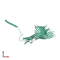 PDB entry 4ql0 coloured by chain, front view.