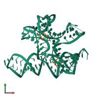 PDB entry 4qln coloured by chain, front view.