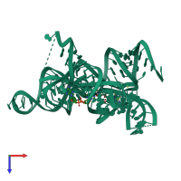PDB entry 4qln coloured by chain, top view.