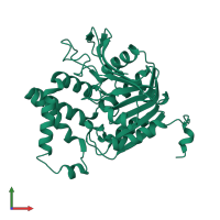 PDB entry 4qlo coloured by chain, front view.