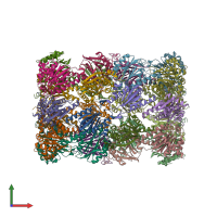 PDB entry 4qlv coloured by chain, front view.